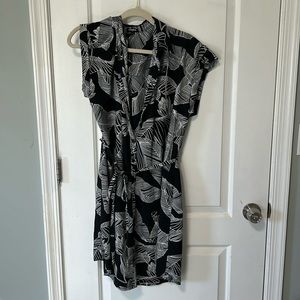Express Asymmetrical Black and White Dress